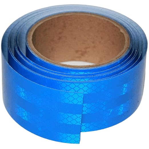 Non Fading Reflective Tape Blue 2 inch Wide, Outdoor Waterproof High Visibility Safety Warning Reflector Sticker Strips (11 feet)