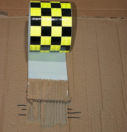 Reflective Tape 4 inch X 66 feet, Outdoor Waterproof Hazard Conspicuity Safety Warning Industrial Marking Tape