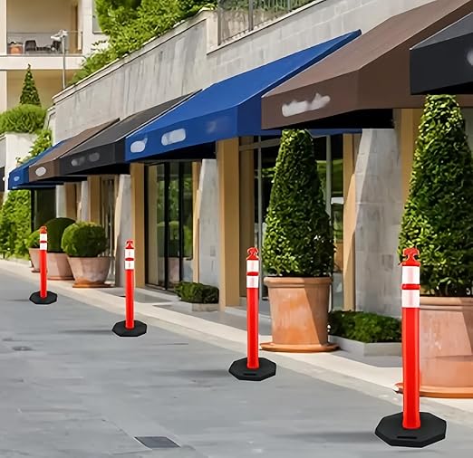6PACK BESEA Traffic Delineators Cone 42”High Orange Traffic Safety Delineator Cones with Heavy Duty Rubber Base for Construction Site, Road Parking, People Control in Public(6PACK)