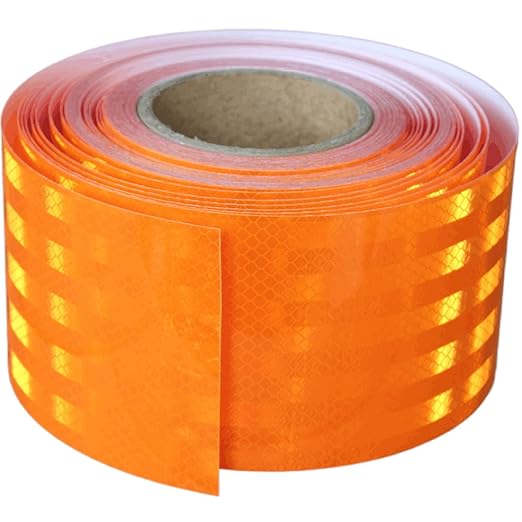 Non Fading Orange Reflective Tape Outdoor Waterproof 4 inch Wide, High Visibility Industrial Marking Tape, Safety Adhesive Stickers (168 feet)