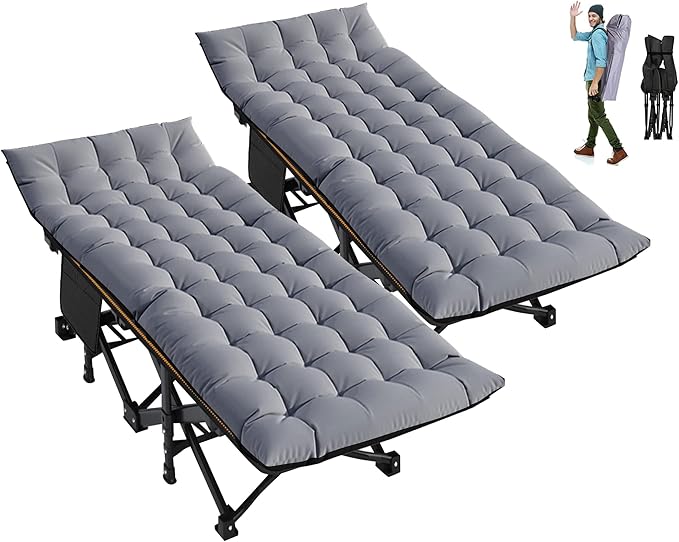ABORON Heavy-Duty Folding Guest Bed for Adults, 500lb Capacity, Portable Extra Cot with 1211D Double Layer, Ideal for Indoor Guest Stays & Temporary Home Use