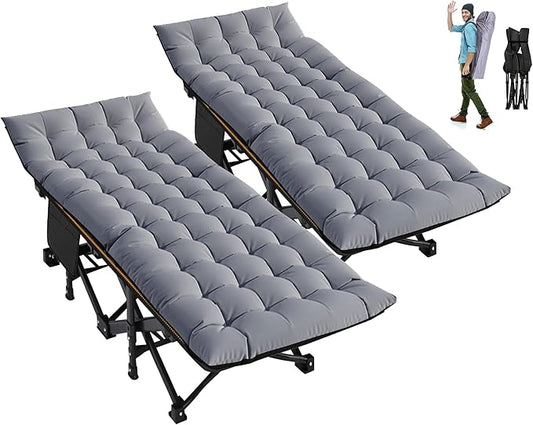 ABORON Heavy-Duty Folding Guest Bed for Adults, 500lb Capacity, Portable Extra Cot with 1211D Double Layer, Ideal for Indoor Guest Stays & Temporary Home Use