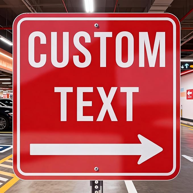 Custom Large Outdoor Metal Sign, 28x28 inch 0.04" Rust-Proof Aluminum, Reflective Option, Single/Double Sided, for Wall & Yard