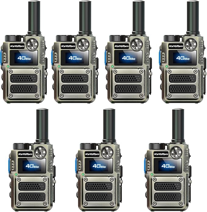 [Lifetime Free] Unlimited Range Walkie Talkies 4G LTE Long Range Two-Way Radios with Nationwide & Global Range,Multi-Function Light & SOS Alert Poc Radios for Wilderness Hiking,Truck Fleet (7 Pack)