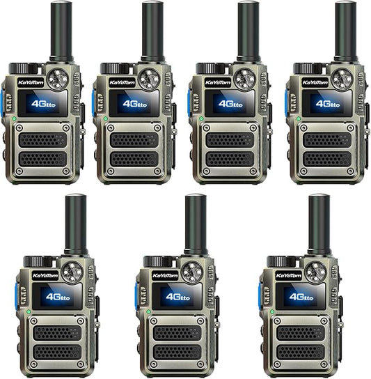 [Lifetime Free] Unlimited Range Walkie Talkies 4G LTE Long Range Two-Way Radios with Nationwide & Global Range,Multi-Function Light & SOS Alert Poc Radios for Wilderness Hiking,Truck Fleet (7 Pack)