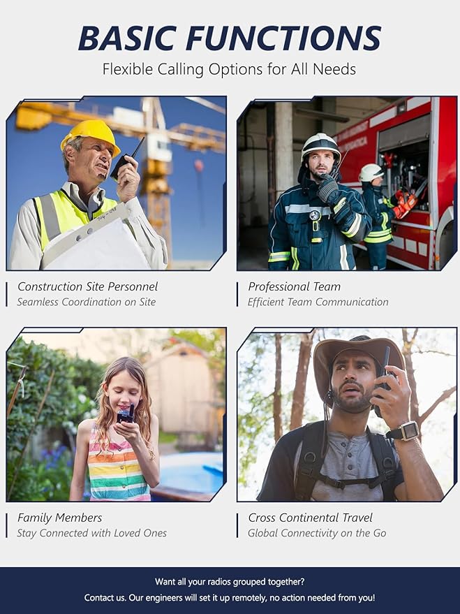 Global Rapid Walkie Talkies【Lifetime Free】, Unlimited Range 4G LTE PoC (Push-to-Talk Over Cellular) Radios, Nationwide PTT Two Way Radios, Long Distance for Family, Logistics, Company with SIM Card