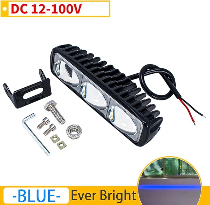 3-Lens High-Brightness Forklift Warning Light, Blue LED Forklift Safety Light, 30W DC 12V-100V, Adjustable Beam & Easy Installation for AGV, Warehouse & Industrial Vehicles (2Pcs)