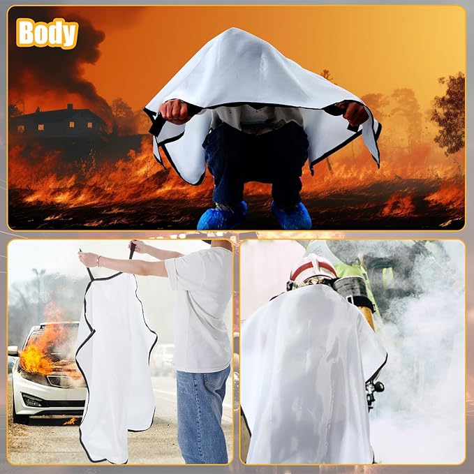 50 Pack Fire Blanket for Home and Kitchen Bulk 39 x 39 Inch Emergency Fire Blanket Fiberglass Fire Blankets Emergency Fire Retardant Blankets for Home,Kitchen,Camping School(White)