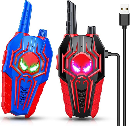 Rechargeable Walkie Talkies for Kids: Toys Christmas Birthday Gifts for 3 4 5 6 7 8 Year Old Boys Girls Grandkids Ages 5-7 Kids Walkie Talkies 2 Pack Outdoor Toy for 4 5 6 7 Year Old Stocking Stuffers