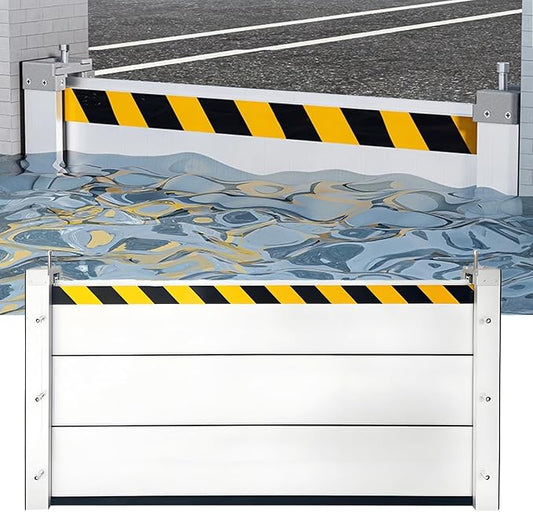 Flood Barriers for Home, Detachable Stackable Baffle Flood Protection System, Heavy Duty Reusable Aluminum Flood Water Barrier for Garage, Home, Front Door, Basement, Gates