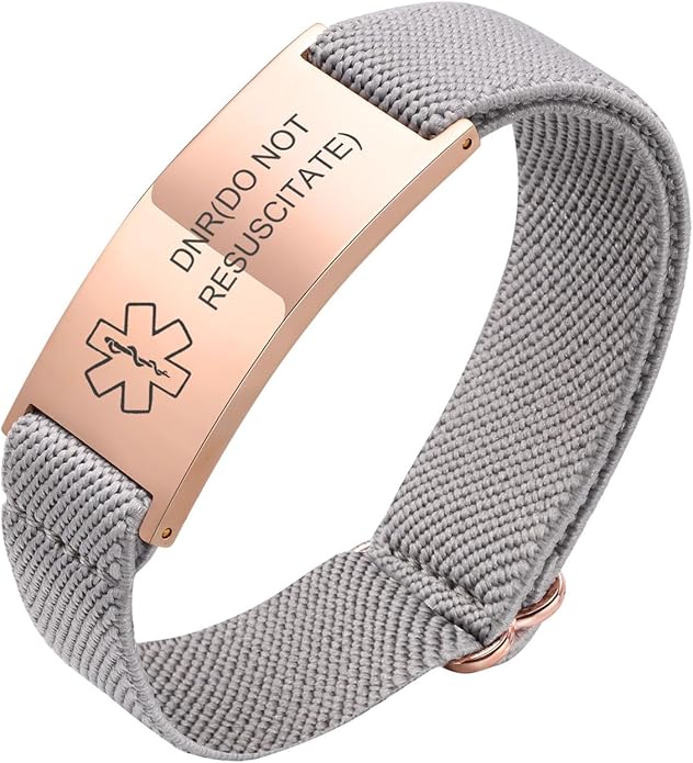 VNOX Medical Alert Bracelets for Men & Women Kids with Free Engraving Adjustable Stainless Steel Mesh Emergency Medical ID Bracelets Wristband