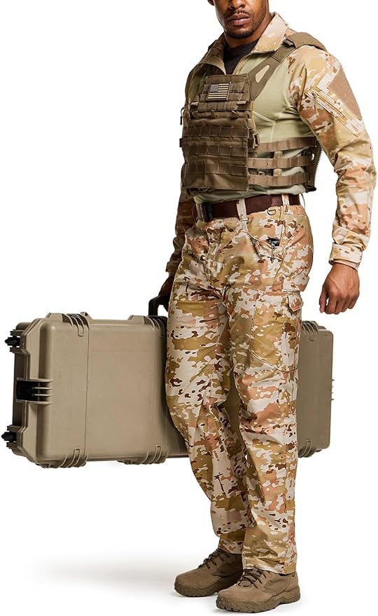 CQR Men's Combat Shirt Tactical 1/4 Zip Long Sleeve Military BDU Shirts Camo EDC Top with Pockets
