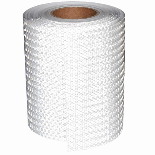 White Reflective Tape 8 inch Wide for Cars, Outdoor Waterproof High Visibility Safety Warning Reflector Sticker Strips (68 feet)