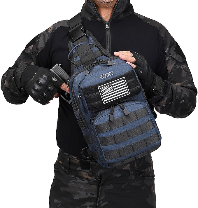 ATBP Tactical Sling Backpack With Holster Military Crossbody Bag for Men Single Shoulder Back Pack 10L