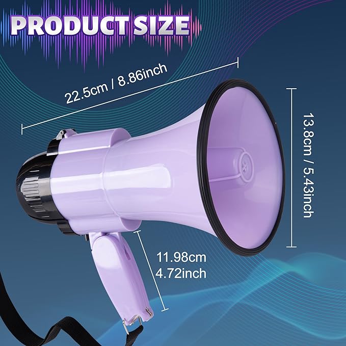 30 Watt Power Portable Megaphone Bullhorn Speaker Voice, Siren/Alarm and 240S Recording with Volume Control and Strap