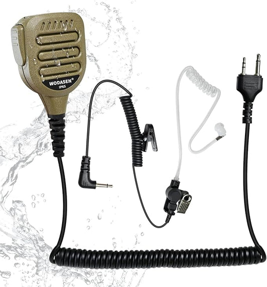 WODASEN Speaker Mic Walkie Talkie Handheld Microphone Shoulder Lapel Mics for GXT LXT GXT1000VP4 GXT1000 LXT500VP3 GXT1050VP4 LXT600 AVPH10 GMRS FRS X-Talker Radio (128-Tan)