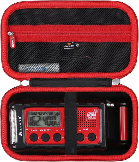 Aproca Case Compatible with Midland ER310 Emergency Crank Weather AM/FM Radio, Portable Hard Storage Bag for Accessories (Case Only)