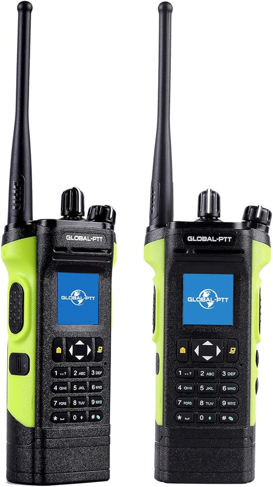 2-Pack PoC + UHF Analog Radios with SIM Card – Dual-Mode Walkie Talkies Unlimited Range Nationwide 4G LTE 10W High Power Long-Range Two-Way Radios for Business & Outdoor (Green, 5288)