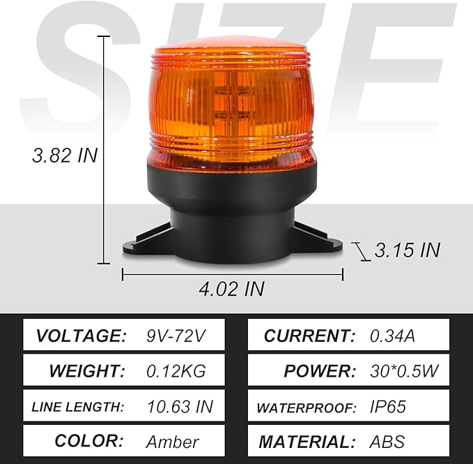 2PCS LED Warning Beacon Lights, 30 LED Amber Mini Flashing Strobe Lights, Emergency Caution Safety Warning Lights for Trucks, Vehicles, Forklift, Postal Car, Tractor, Golf Carts, ATV, Tow, UTV