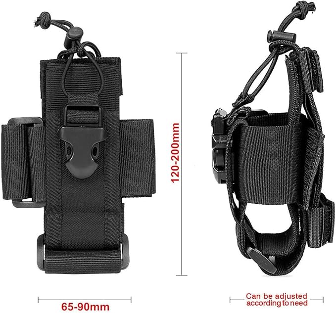 LUITON Tactical Molle Radio Pouch - Heavy Duty Holster Bag for Two-Way Walkie Talkies - Compatible with Bags/Packs/Duffels (Black)
