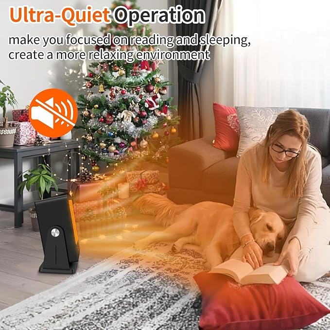 Space Heaters for Indoor Use,Desktop Small PTC Heater with 2s Fast Heating,Tip-Over&Overheat Protection,30°Adjustable Angle Portable Personal Electric Heater for Office,Bedroom