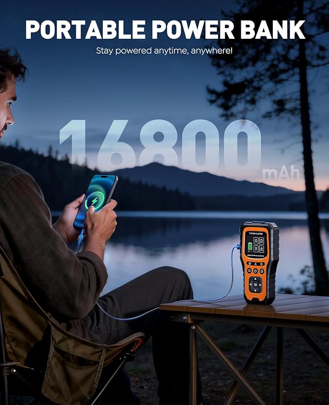 Car Battery Jump Starter with OBD2 Scanner 5000A, Car Battery Jumper Starter Portable (All Gas/10L Diesel), 12V Jump Box Jumper Cables, Code Reader for Check Engine Light, Diagnostic Tool