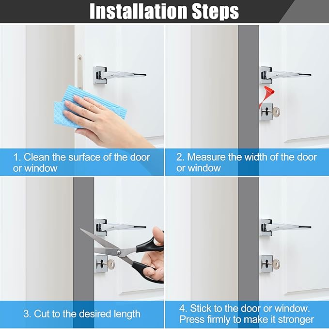 Draft Seal Tape for Doors and Windows 3 in x 40 Ft Silicone Weather Stripping Extra Thick 2mm Door Seal Strip with Strong Adhesive Draft Insulation Stopper Side Seal - Gray