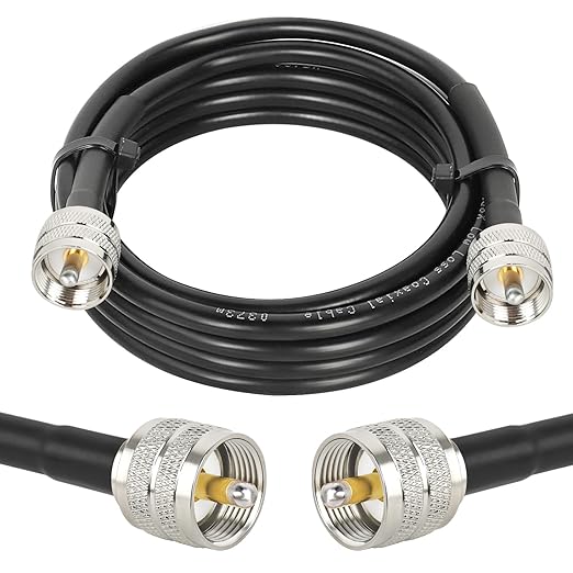 RG8x Coaxial Cable 8ft,CB Coax Cable 50 Ohm,UHF PL259 Male to Male Low Loss CB Antenna Extension for HAM Radio,VHF Radio,SWR Meter,Dummy Load,Antenna Analyzer