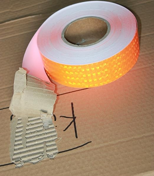 Industrial Reflective Tape Orange 2 inch Wide, Outdoor Waterproof High Visibility Safety Warning Adhesive Reflector Strips (166 feet)