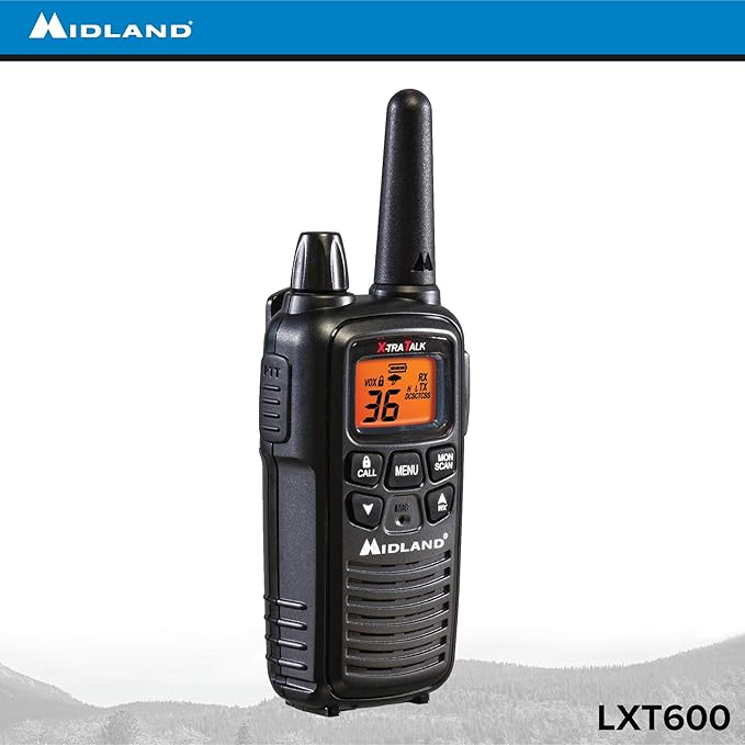 Midland LXT600VP3 36 Channel FRS Two-Way Radio - Up to 30 Mile Range Walkie Talkie - Black (Pack of 12)