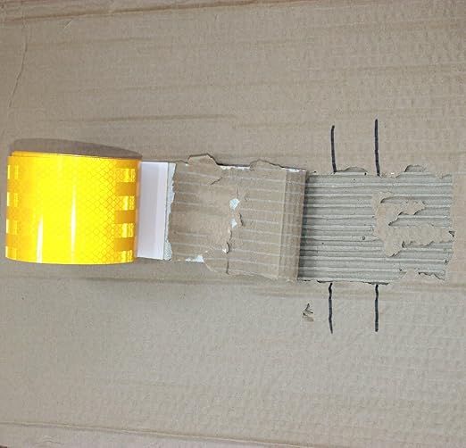 Non Fading Reflective Tape Yellow 3 inch Wide, Outdoor Waterproof High Visibility Safety Warning Adhesive Stickers Strips (10 feet)