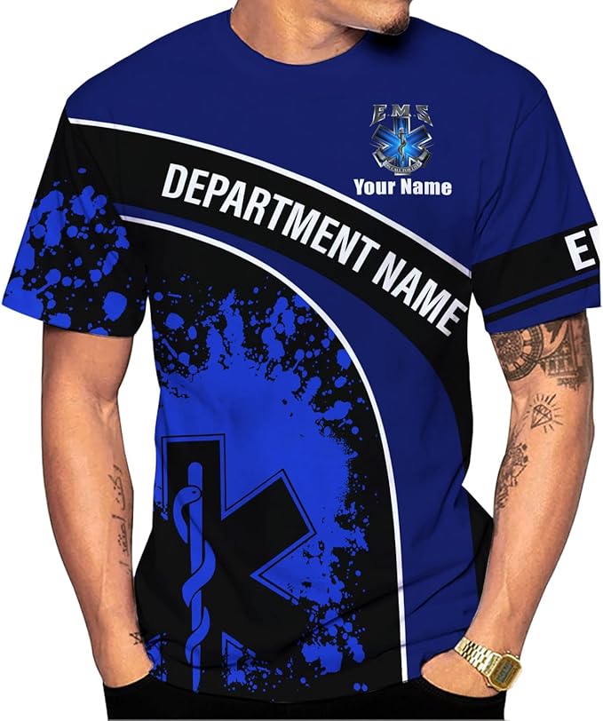 Personalized EMT 3D Shirt, EMT 3D Hoodie, 3D EMS Hoodies for Men, Medical Uniforms EMS Shirt, Emergency Medical Service Shirt