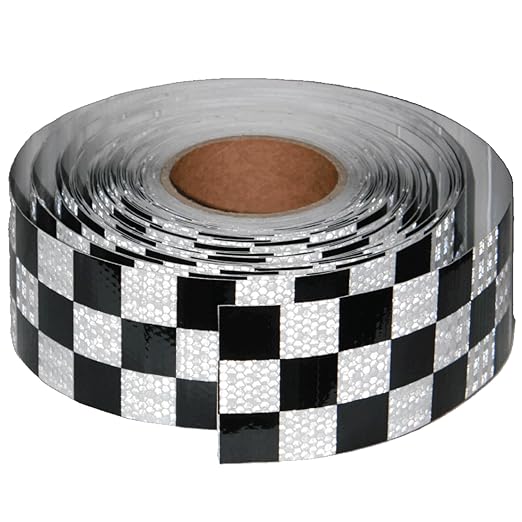 Black and White Reflective Tape 3 Inch x 168 Feet, Outdoor Waterproof Conspicuity Strong Adhesive Reflector for Vehicles