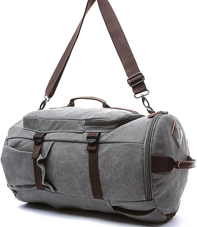 IT'SCARL Mens backpack, Large backpack for travel, Carry-on, canvas bag, 17 inch computer waterproof back pack(grey)