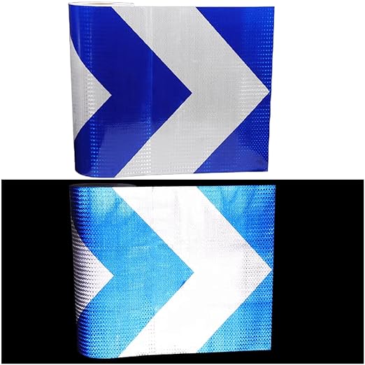 Reflective Tape Blue and White 20 Inch, Safety Caution Reflector Strips, Hazard Conspicuity Warning Adhesive Stickers (68 feet)