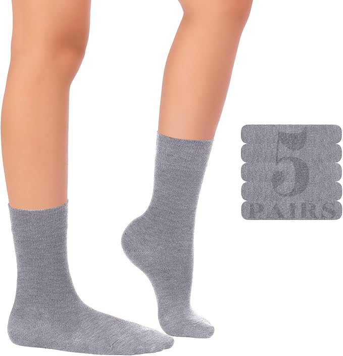 Hugh Ugoli Kids School Uniform Rayon Derived from Bamboo Dress Crew Socks for Toddlers to Youth, 3T - 14 Years Old, 5 Pairs