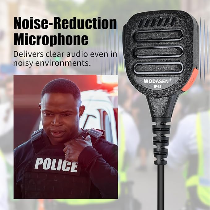 WODASEN Speaker Mic Walkie Talkie Handheld Microphone Shoulder Lapel Mics for GXT LXT GXT1000VP4 GXT1000 LXT500VP3 GXT1050VP4 LXT600 AVPH10 GMRS FRS X-Talker Radio (128-Black)