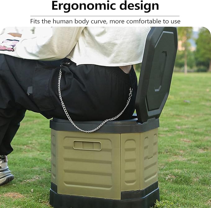 Portable Camping Toilet, Portable Travel Folding Toilet with Lid for Adults and Kids, Portable Potty for Camping, Hiking, Car Travel,Truck, RV, Boating, Road Trips, Beach
