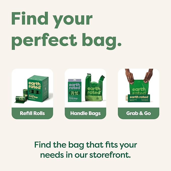 Earth Rated Poop Bags for Dogs, Guaranteed Leak Proof and Extra Thick Waste Bag Refill Rolls, Unscented, 270 Bags
