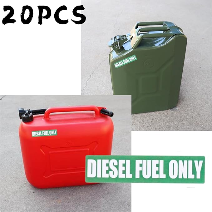 20PCS Diesel Fuel Only Decal Sticker Vinyl Labels for Fuel Caps Trucks Equipment Small Size Durable Weather Resistant 0.75 Inch x 3.25 Inch