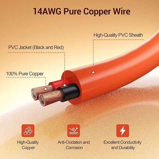 30FT 9M 8mm Extension Cable 12AWG for Solar Generators, DC7909 Solar Panel Cable Cord Female to Male with DC8020 Power Male Adapter Right Angle for GZ Yeti, Aker, Jackery Portable Power Station