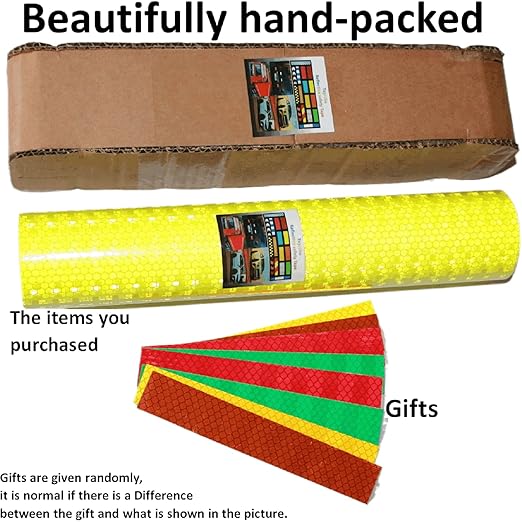 Fluorescent Yellow Reflective Tape Outdoor Waterproof 12 inch Wide, High Visibility Warning Safety Industrial Marking Tape (10 feet)