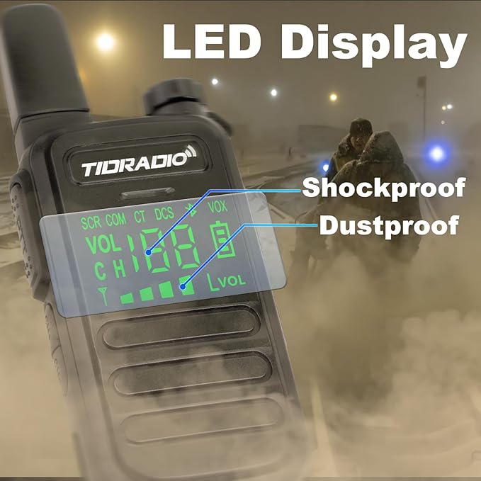TIDRADIO TD-M11 Walkie Talkies Waterproof IP67,Long Range Two Way Radio with USC-C & Base Charging,NOAA Weather Radio,APP Programmable,2 Way Radio for Adults,Business School Church Restaurant -20 Pack