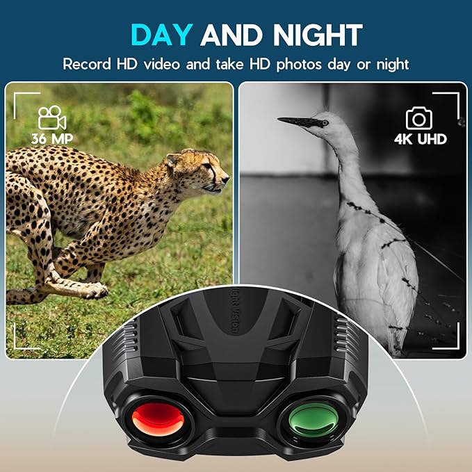 4K Night Vision Goggles for Adults,16X Zoom Night Vision Binoculars with 1000FT Infrared Range,5000mAh Rechargeable Battery,3.5" Screen,Include 32GB Card,Gift for Mens and Outdoor Enthusiasts