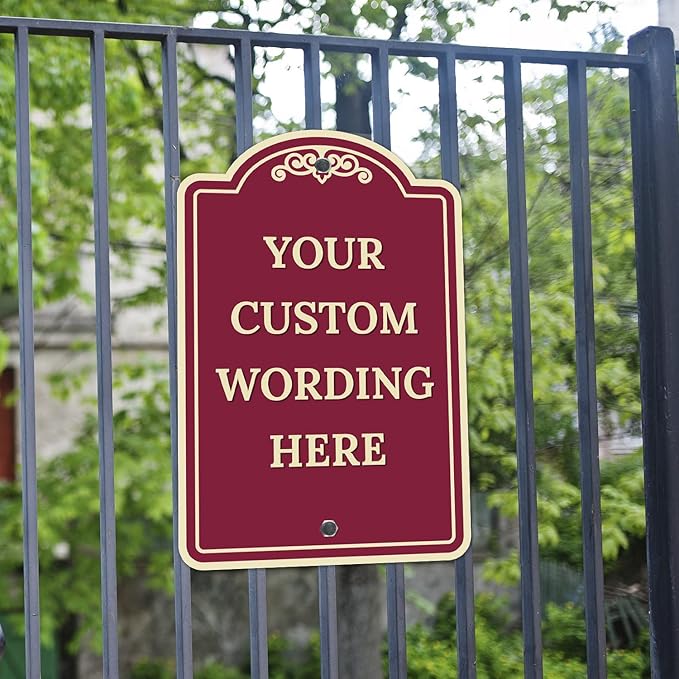 Custom Indoor/Outdoor Decorative Sign,Custom Personalized Ivory Border Sign, 12x18 Inches, ACM, Fade Resistant, Made in USA