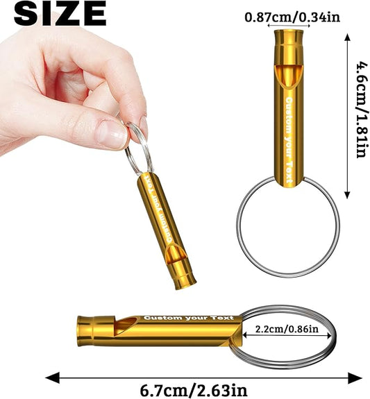 20 Pcs Custom Emergency Whistles with Keychains, Personalized Loud Safety Survival Whistle Engraved with Name/Text, Bulk Whistles for Outdoor Sports, Camping, Hiking, Boating, Hunting
