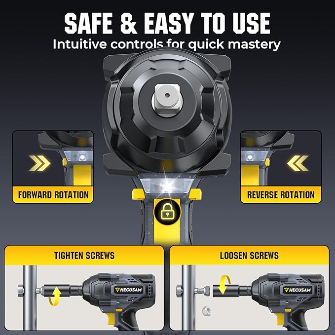 Impact Wrench Cordless 1/2 Inch, 1032Ft-lbs (1400N.m) Brushless High Torque Impact Gun, 4-Speed with 2X 4000mAh & Full Accessory Kit Batteries for Mechanics/Car Repair