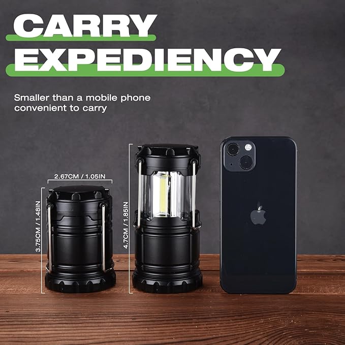 Lantern Collapsible Camping Light, Battery Operated Lanterns LED Super Bright for Power Outages Indoor Emergency Outdoor Camping Hiking Kit (LED-6)