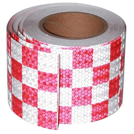 Reflective Tape Red White 4 Inch x 68 Feet, Outdoor Waterproof High Visibility Stickers, High Intensity Safety Strips