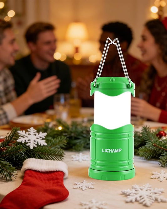 Lichamp 4 Pack LED Camping Lanterns, Battery Powered Camping Lights LED Collapsible Flashlight Portable Emergency Supplies Kit, A4DG